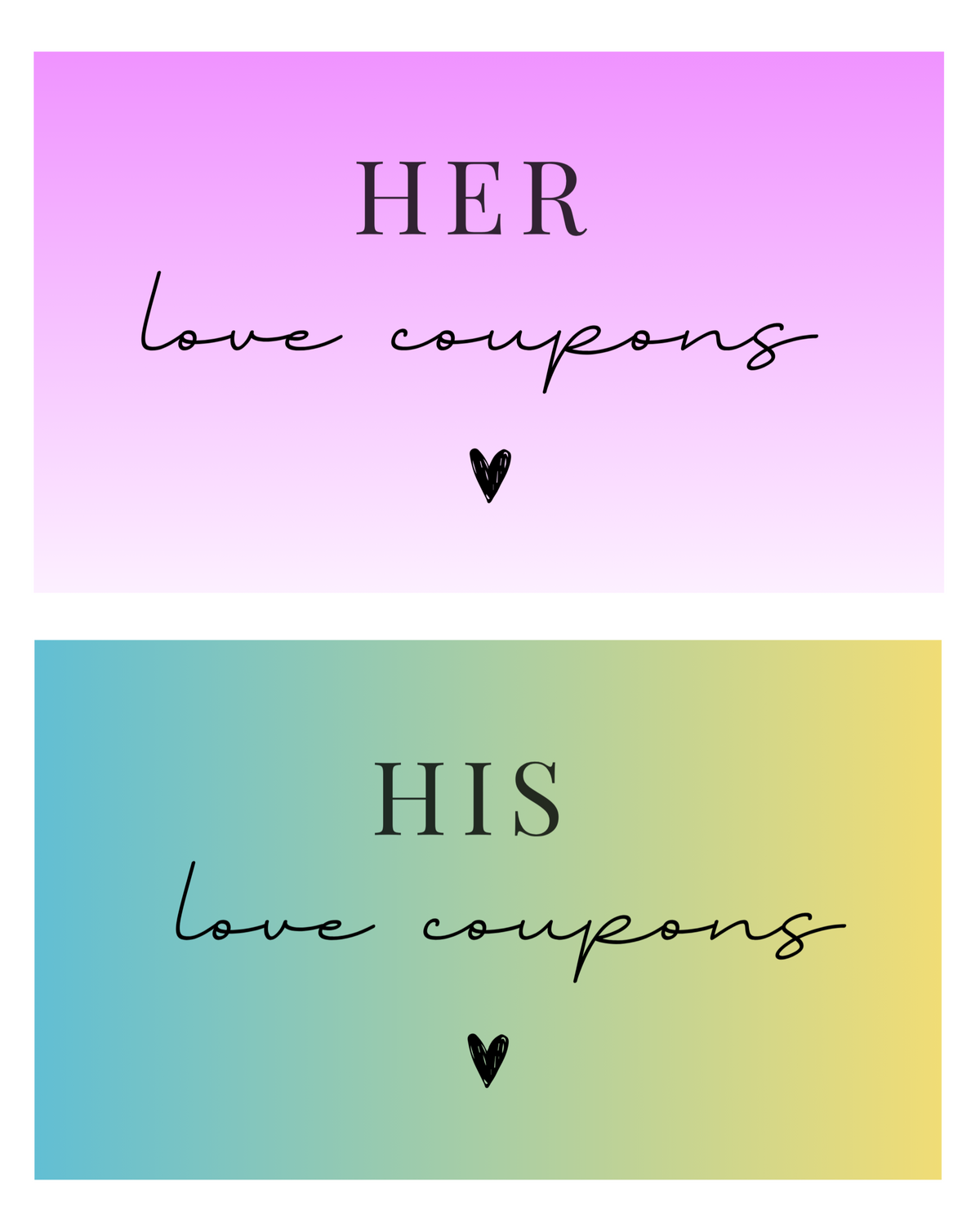 His & Her Love Coupons Bundle
