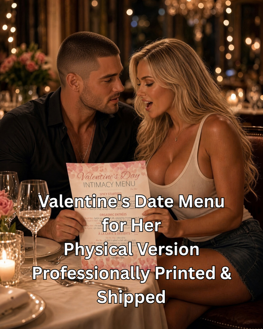 Valentine's Day Intimacy Menu for Her — Physical Version, Professionally Printed & Shipped