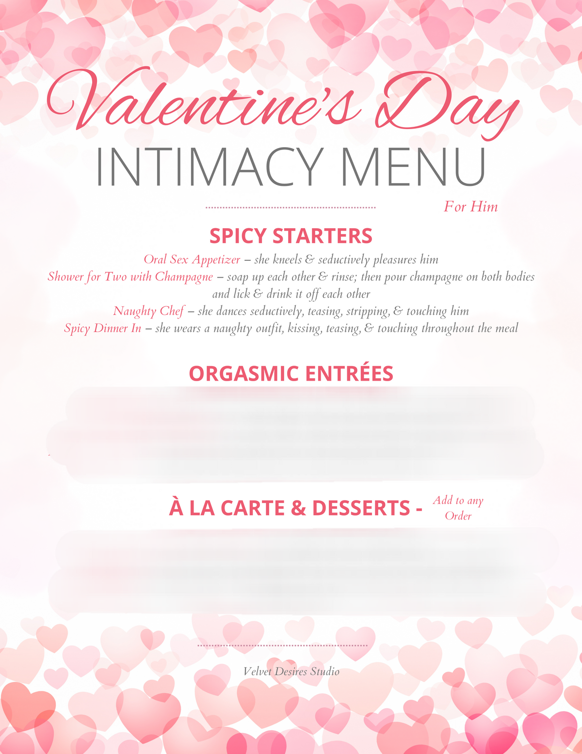 Valentine's Day Intimacy Menu — His & Her Bundle, Instant Download Version